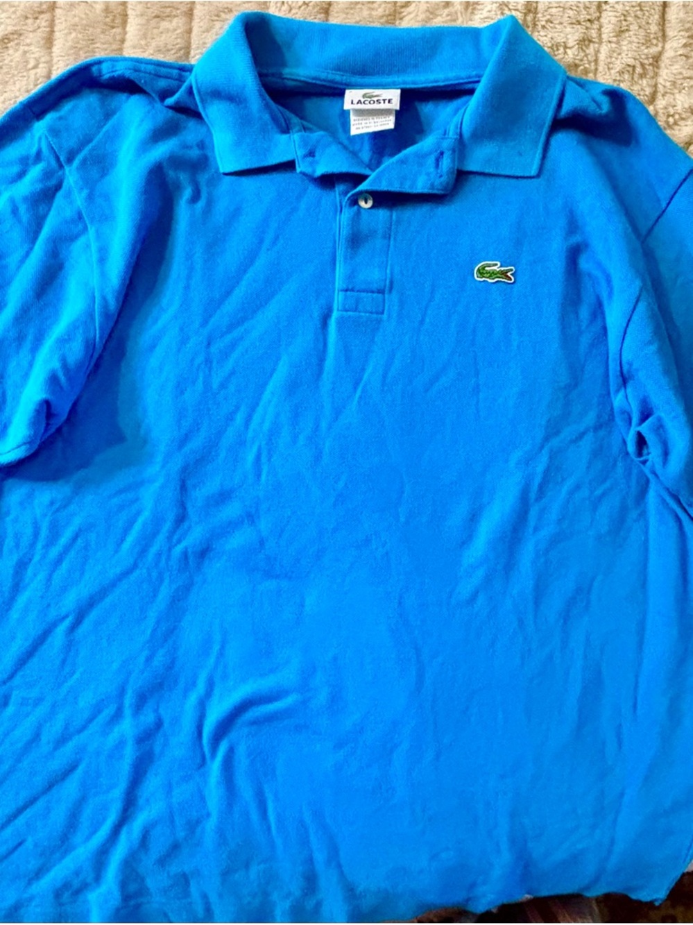 Lacoste Men’s Royal Blue Cotton Pique Polo with Crocodile Patch